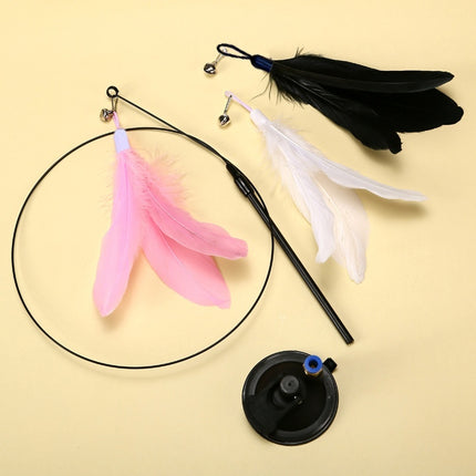 Cat Teaser with Bell & Long Feather Brush – Suction Cup & Handheld Options | Petpexi