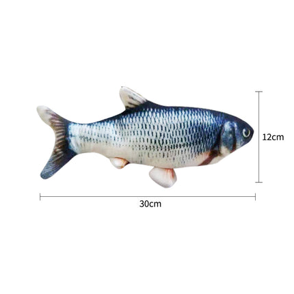 Electric Jumping Fish Cat Toy (No Catnip) – USB Rechargeable Interactive Plush | Petpexi
