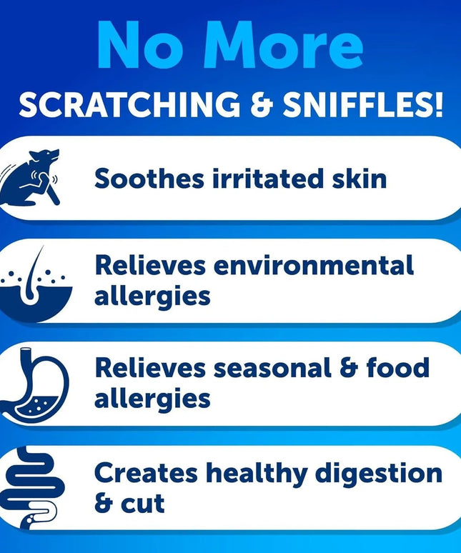 Dog Allergy Relief Chews - Itch Relief & Immune Support, 180 Duck-Flavored Soft Treats