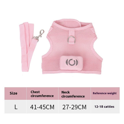 Pets Dog Vest Chest Strap Harness with Wearable Air Conditioner Cooling & Breathable Design | Petpexi