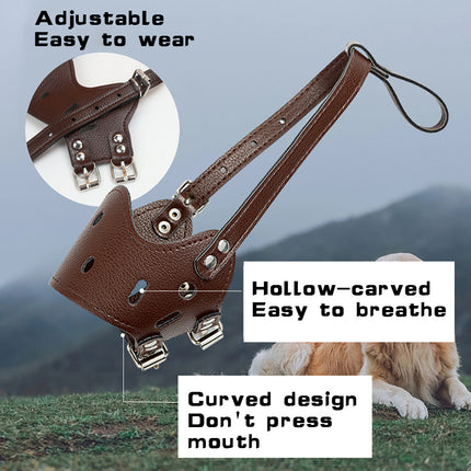 Leather Dog Muzzle – Breathable, Secure & Adjustable Anti-Barking Muzzle for All Breeds | Petpexi
