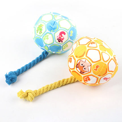 Dog Elastic Football Tug Of War Interactive Cotton Rope Ball – Durable Chew & Play Toy – www.petpexi.com