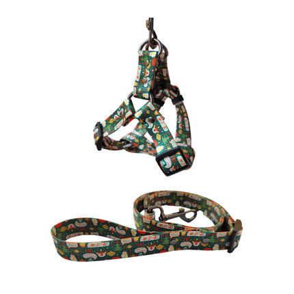Christmas Dog Harness and Leash Set | Holiday Pet Collar Chest Strap – www.petpexi.com
