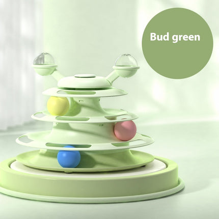 4 Levels Cat Toy Tower – Interactive Turntable Roller Balls | PetPexi