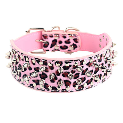Large Dog Punk Rivet Collar – Durable PU Leather Pet Collar | Petpexi