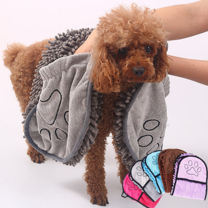 Super Absorbent Dog & Cat Bathrobe Towel – Quick-Drying Chenille Pet Towel | Petpexi