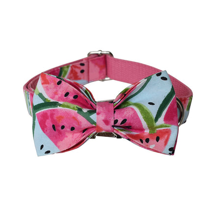 Flower Pattern Dog Collar & Leash Set – Durable Cotton Polyester with Customizable Metal Buckle | Petpexi