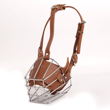 Adjustable Leather Dog Muzzle Basket with Soft Straps – Anti-Bite & Comfortable | Petpexi