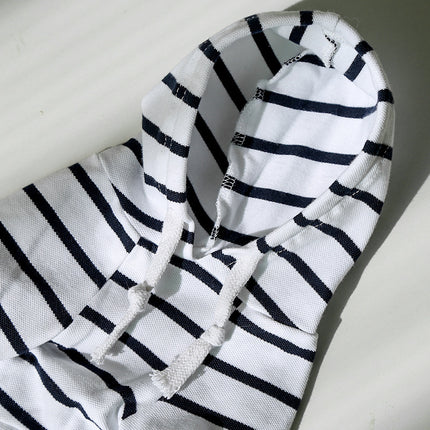 Striped Pet Hoodie for Dogs & Cats – Cozy Polyester Sweater with Hood