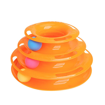 Interactive Four-Layer Cat Turntable Ball Tower – Fun & Durable | PetPexi