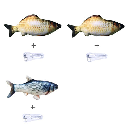 Electric Jumping Fish Cat Toy (No Catnip) – USB Rechargeable Interactive Plush | Petpexi