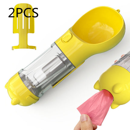 3-in-1 Portable Dog Water Bottle with Feeder Bowl & Waste Bag Holder – 300ml/500ml | Petpexi