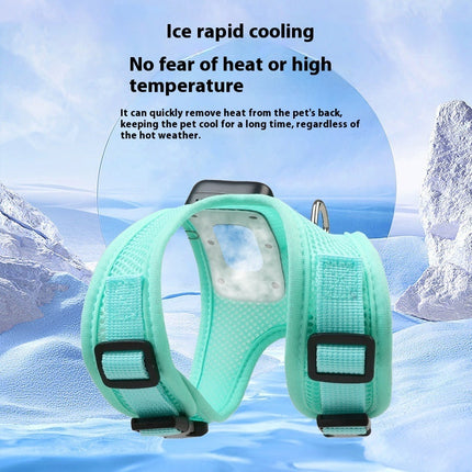 Pets Dog Vest Chest Strap Harness with Wearable Air Conditioner Cooling & Breathable Design | Petpexi
