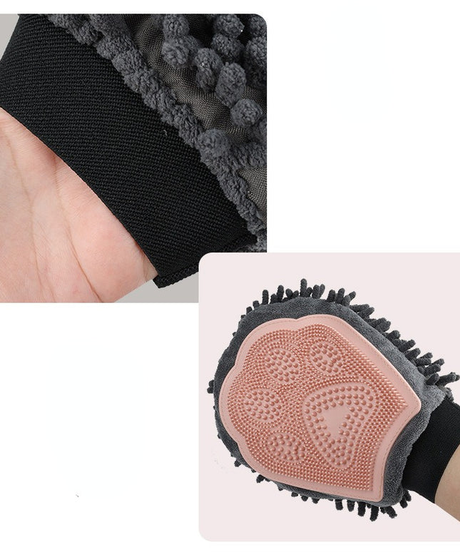 Pet Bathing Brush 2-in-1 Grooming Glove – Dual-sided Brushing, Massaging & Drying Tool | Petpexi