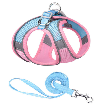 Vest-style Reflective Dog & Cat Harness with Hand Rope Leash – Petpexi