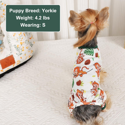 Brown Monkey Dog Pajamas for Small Dogs – Soft, Breathable & Stretchy | Petpexi
