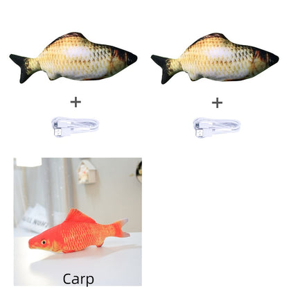 Electric Jumping Fish Cat Toy (No Catnip) – USB Rechargeable Interactive Plush | Petpexi