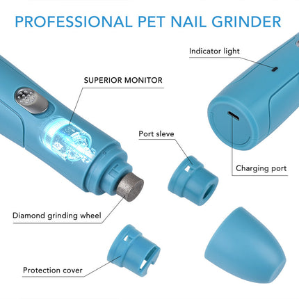 Electric Pet Nail Grinder & Polisher – Safe, Adjustable Claw Trimmer for Dogs & Small Pets | Petpexi
