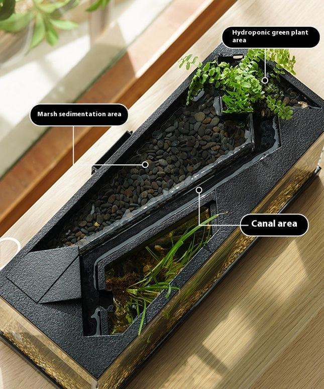 Premium Acrylic Lazy Aquarium with Built-In Filter, Heater & LED Lighting – Small | www.petpexi.com