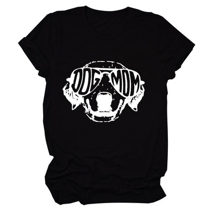 Dog Mom T-Shirt – European & American Style, Round Neck, Short Sleeve | PetPexi