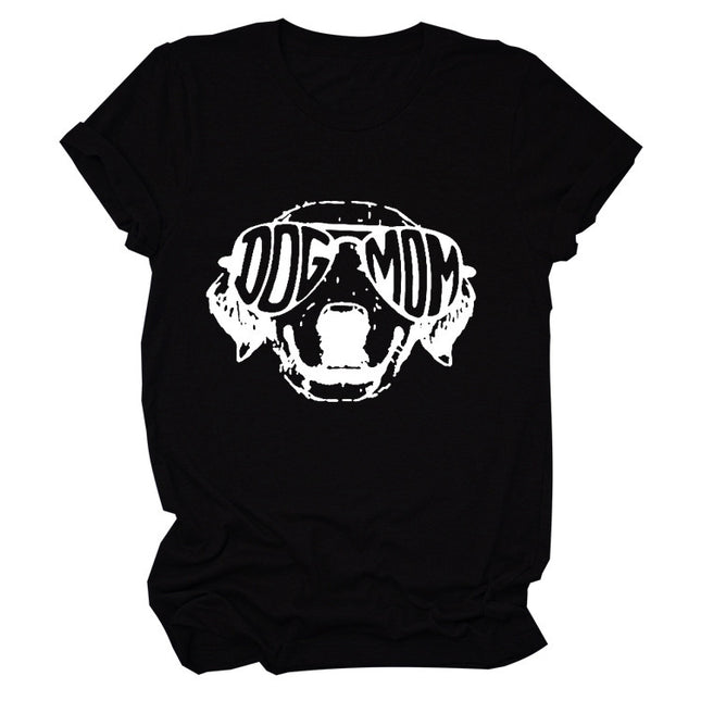 Dog Mom T-Shirt – European & American Style, Round Neck, Short Sleeve | PetPexi