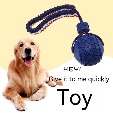 Interactive Dog Chew Ball with Rope – Teething & Training Toy | petpexi.com