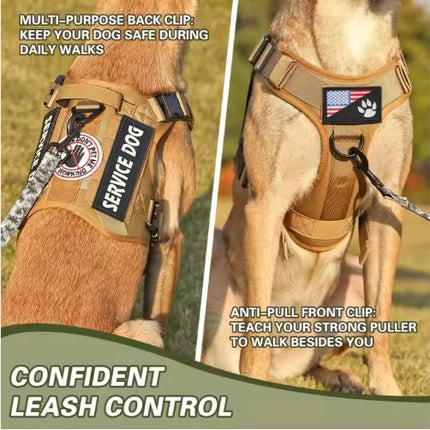 Tactical Service Dog Harness Vest – Adjustable Reflective No-Pull | Petpexi