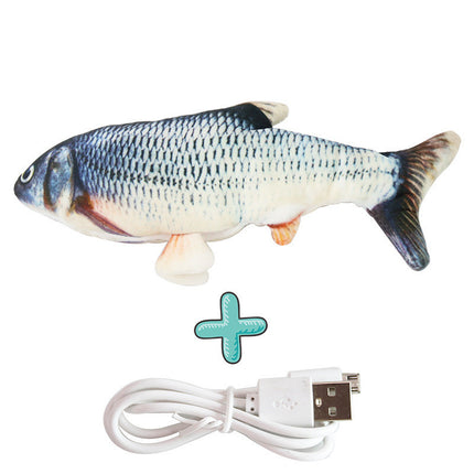 Interactive Plush Fish Cat Toy – Realistic Bite & Kick Play | PetPexi