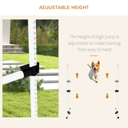 4-Piece Dog Agility Training Set with Adjustable Jump Poles & Carry Bag – PawHut