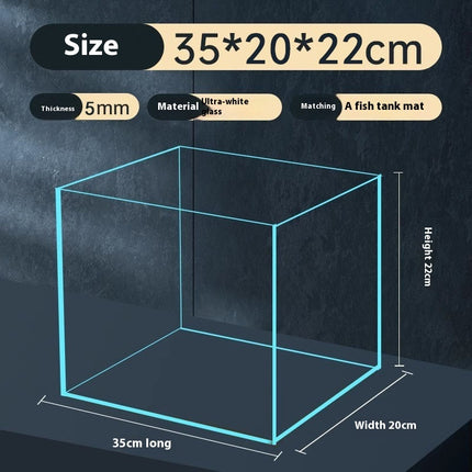 Super White Glass Household Desk Fish Tank – Medium Size | PetPexi