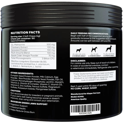 Green Lawn Chews for Dogs - Cranberry & ACV Dog Urine Neutralizer - 180 Tasty Treats | Petpexi