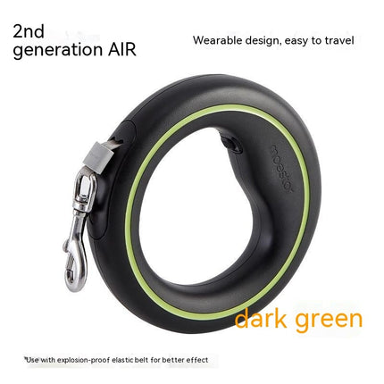 Cute Dog Automatic Retractable Dog Leash – 3m with Leather Chest Strap – Lightweight, Durable, Fluorescent Colors