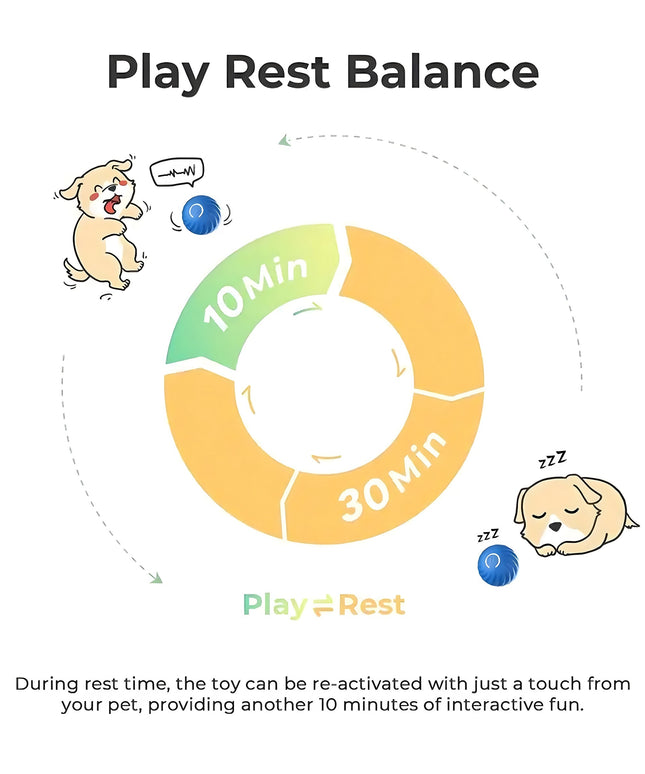 Interactive Bouncing Ball for Dogs - Self-Moving, USB Rechargeable Smart Toy