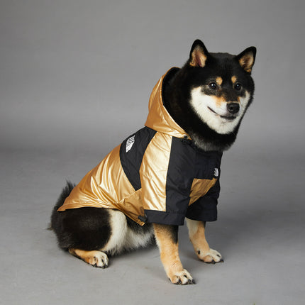 Golden Waterproof Dog Raincoat Jacket – Reflective & Stylish Rain Gear for Large Dogs | Petpexi