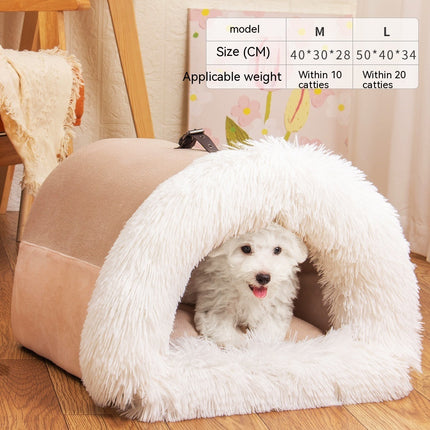 Cozy Portable Dog & Cat Nest – Warm, Plush, Foldable Bed for Autumn & Winter