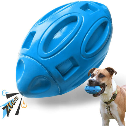 PetPexi Rubber Sounding Rugby Dog Toy - Durable & Squeaky Fun
