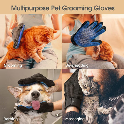 Upgrade Pet Grooming Gloves for Cats, Dogs & Horses – Gentle Shedding & Hair Remover Mittens | Petpexi