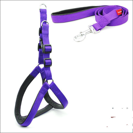 Padded Harness Leash Reflective Nylon - Adjustable Dog Leash and Harness - petpexi.com