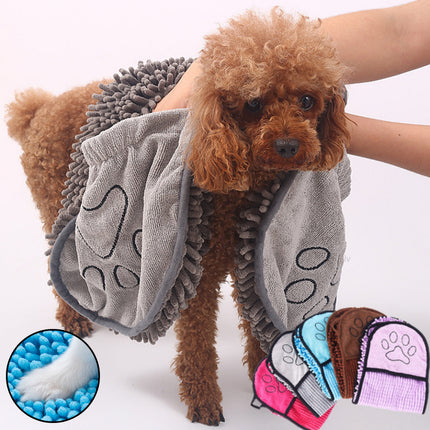 Super Absorbent Dog & Cat Bathrobe Towel – Quick-Drying Chenille Pet Towel | Petpexi
