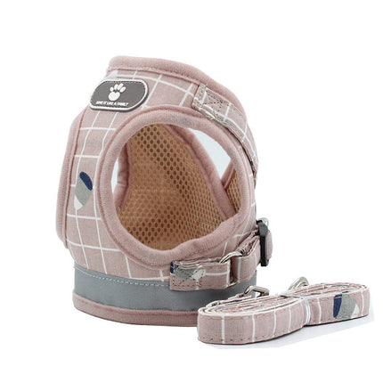 Breathable Mesh Small Dog Harness and Leash – Square Grid Reflective | Petpexi