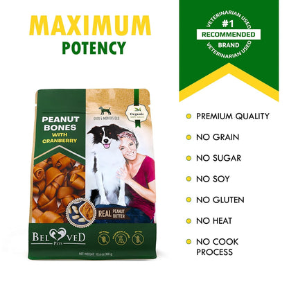 Peanut Butter Bones with Cranberry – Rawhide-Free, Healthy Chews for Dogs | Free Shipping to U.S. | PetPexi
