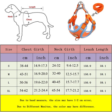 New Dog Leash and Harness Set | Adjustable Puppy Cat Harness Vest | Reflective No Pull Dog Harness | petpexi.com