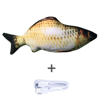 Electric Jumping Fish Cat Toy (No Catnip) – USB Rechargeable Interactive Plush | Petpexi