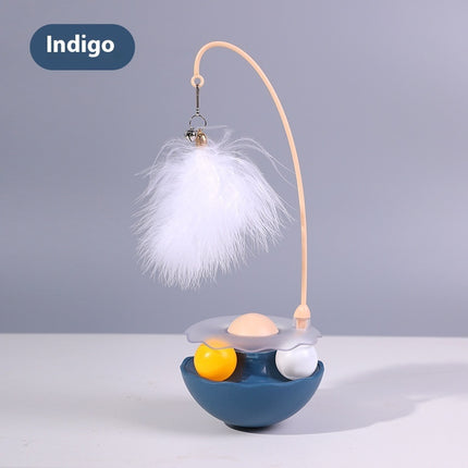 Cat Interactive 3-in-1 Tumbler Toy with Catnip, Feather Wand & Bell – Fun Exercise for Cats | Petpexi
