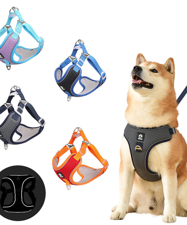 Pet Dog Harness Puppy Adjustable Breathable Mesh Reflective Saddle for Small & Medium Dogs & Cats | Petpexi
