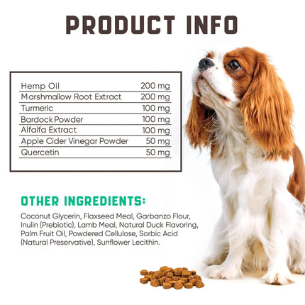 Natural Dog Allergy Chews with Omega & Probiotics – Seasonal & Food Allergy Relief, Skin & Coat Health, 180 Chews, Duck Flavor – Fast Free Shipping in the USA | PetPexi