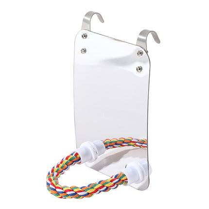 Parrot Toy Acrylic Bird with Mirror – Fun and Safe Bird Accessory