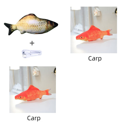 Electric Jumping Fish Cat Toy (No Catnip) – USB Rechargeable Interactive Plush | Petpexi