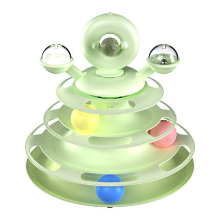 4 Levels Cat Toy Tower – Interactive Turntable Roller Balls | PetPexi