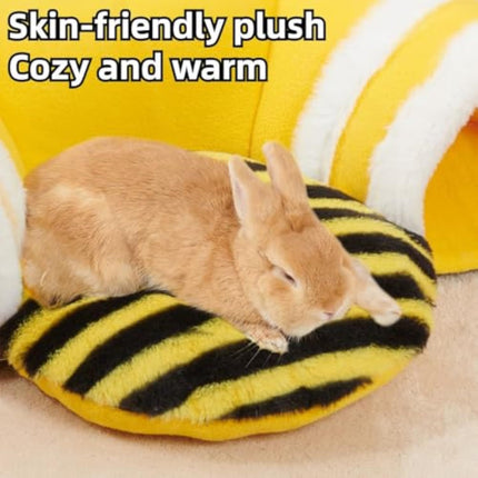 Warm Rabbit Hideout Tunnel Bed – Cute Bee Shape, Soft Removable Guinea Pig Tunnels & Tubes – Sturdy Small Animal Tunnel – Fast & Free USA Shipping!